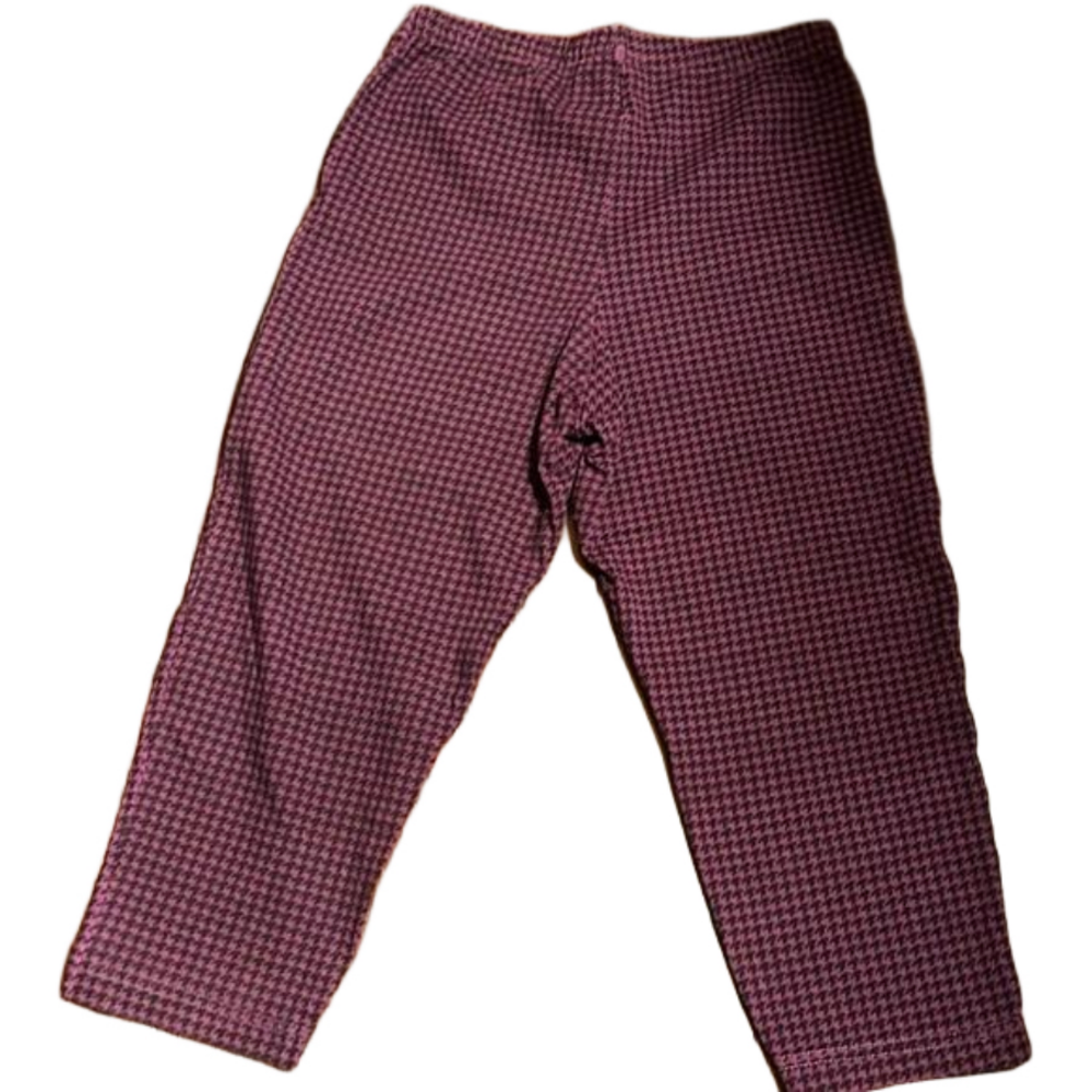 Vintage Sostanza purple and black checked Capris Leggings Size small
